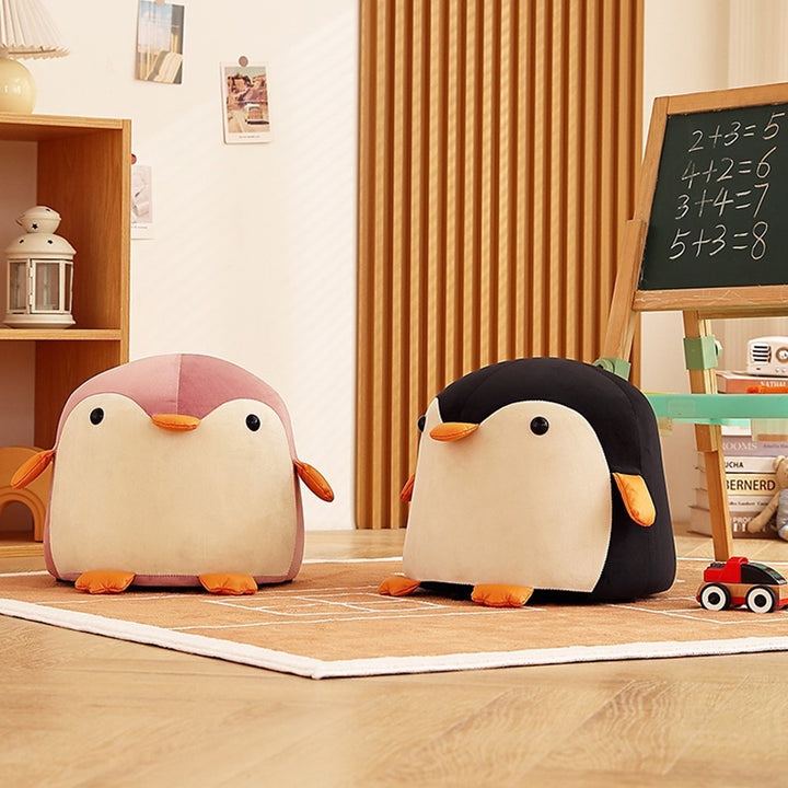 Tabouret bas en bois massif velours pingouin contemporain pour enfants créatifs pour le salon 