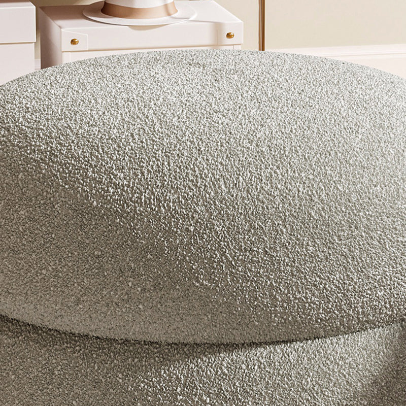 Contemporary Creative Multi-Level Round Lambswool Solid Wood Frame Low Stool For Living Room