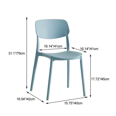 Contemporary Nordic Square PP Plastic Dining Chair Backrest For Dining Room