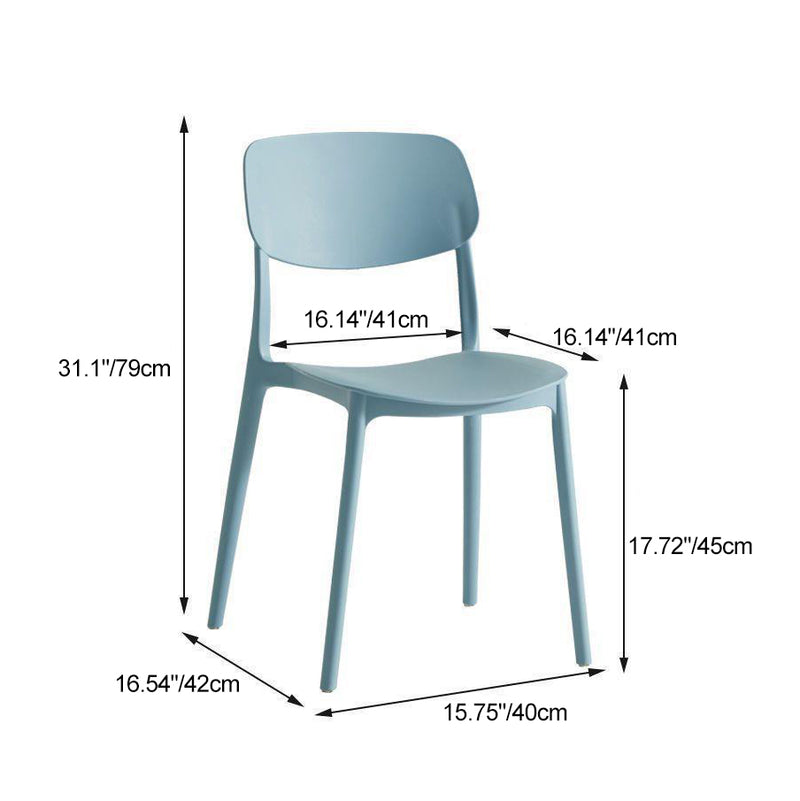 Contemporary Nordic Square PP Plastic Dining Chair Backrest For Dining Room