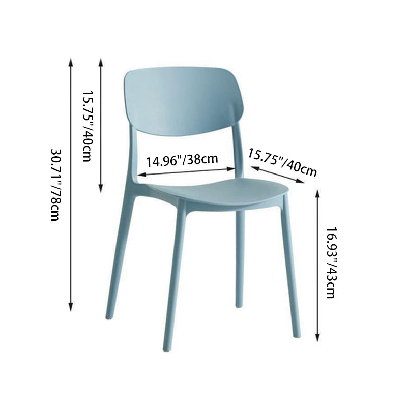 Contemporary Nordic Square PP Plastic Dining Chair Backrest For Dining Room