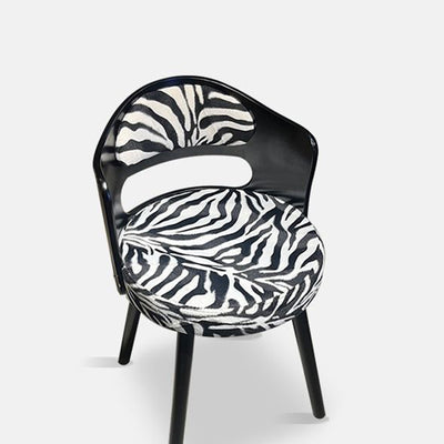 Contemporary Retro Swivel Round Upholstered Wood Frame Fabric Vanity Stool Backrest For Bedroom