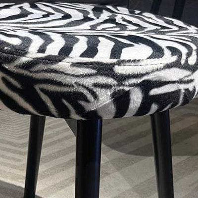 Contemporary Retro Swivel Round Upholstered Wood Frame Fabric Vanity Stool Backrest For Bedroom