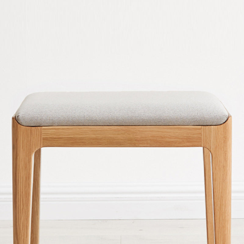 Modern Minimalist Rectangular Upholstered Fabric Wood Frame Vanity Stool For Bedroom
