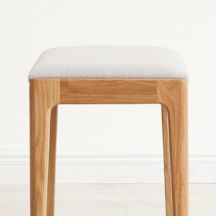 Tabouret de coiffeuse rectangulaire minimaliste moderne en tissu rembourré avec cadre en bois pour chambre 