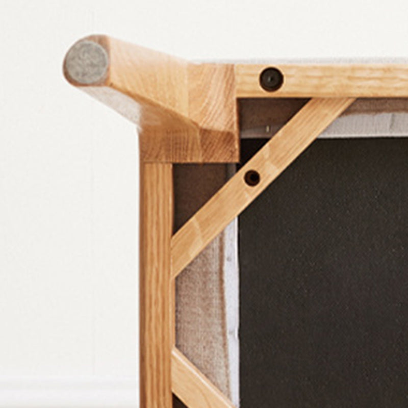Modern Minimalist Rectangular Upholstered Fabric Wood Frame Vanity Stool For Bedroom