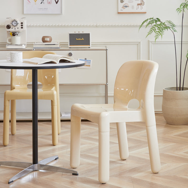 Modern Mid-Century Square Plastic Dining Chair Backrest For Dining Room