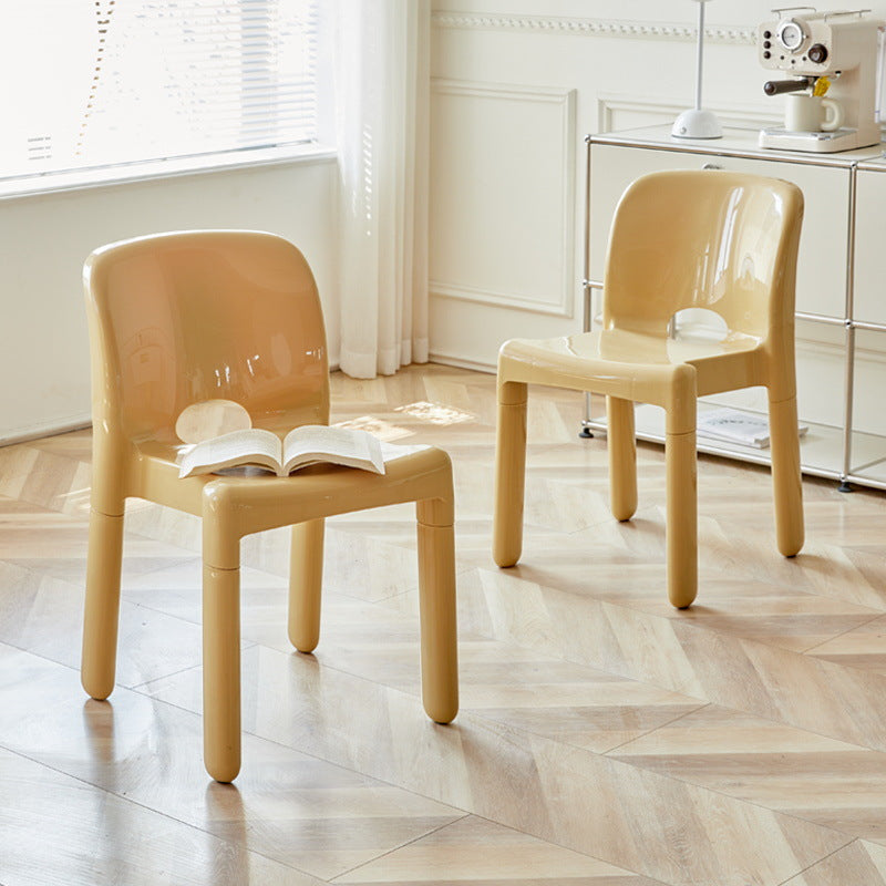 Modern Mid-Century Square Plastic Dining Chair Backrest For Dining Room