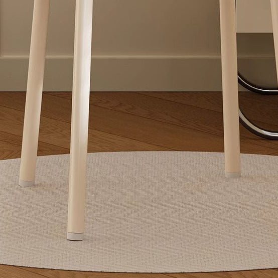 Modern Minimalist Cream Cloud Upholstered Leather Metal Frame Vanity Stool Backrest For Bedroom