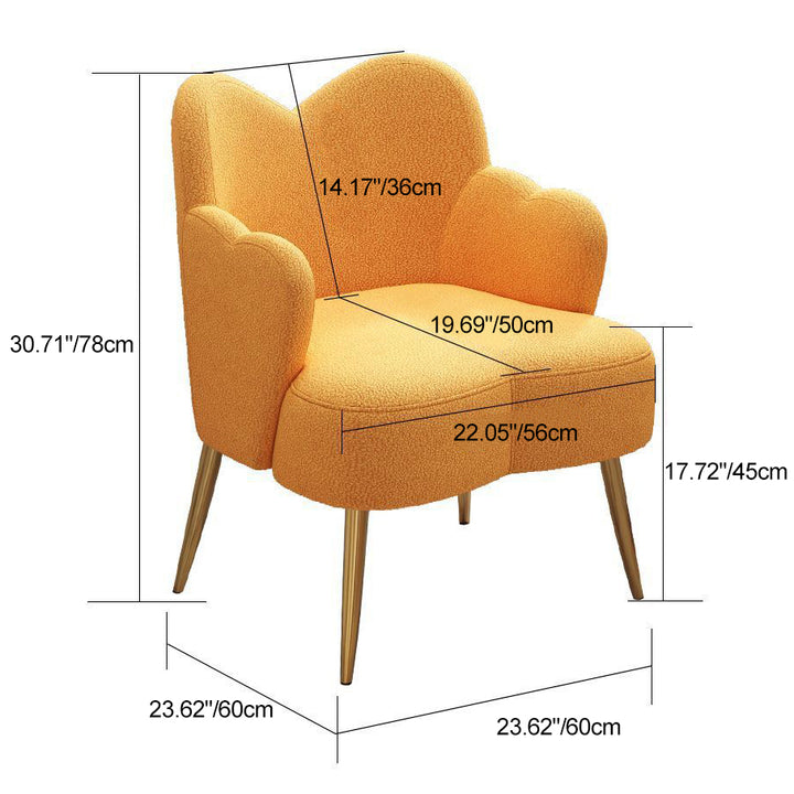 Tabouret de coiffeuse contemporain en métal avec dossier et accoudoirs en laine d&