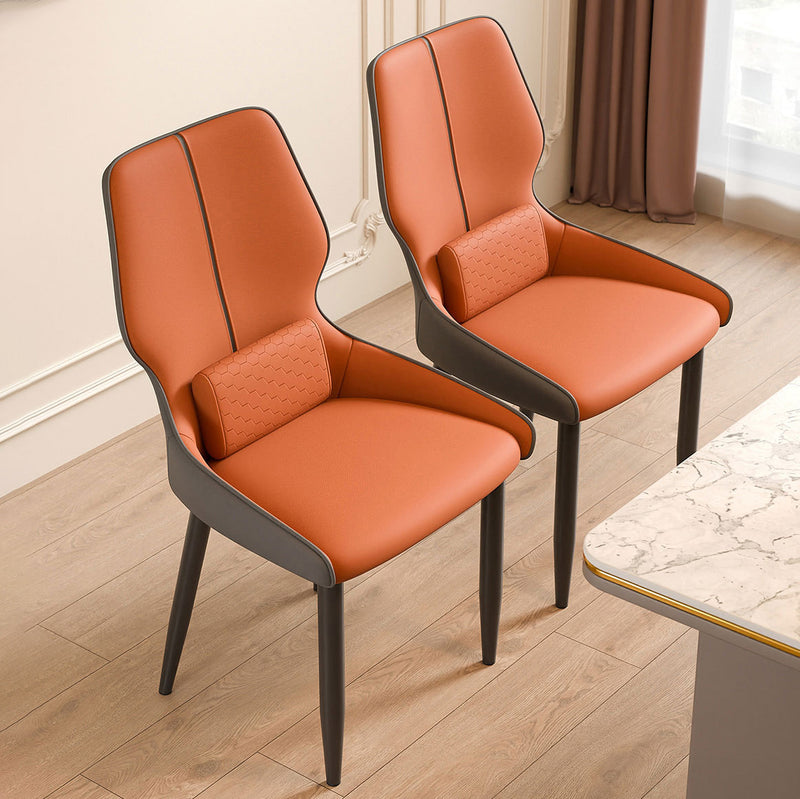Modern Luxury Leather Stainless Steel Dining Chair Backrest For Dining Room