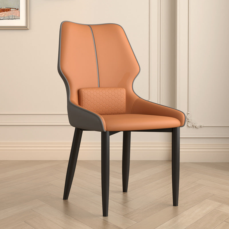 Modern Luxury Leather Stainless Steel Dining Chair Backrest For Dining Room