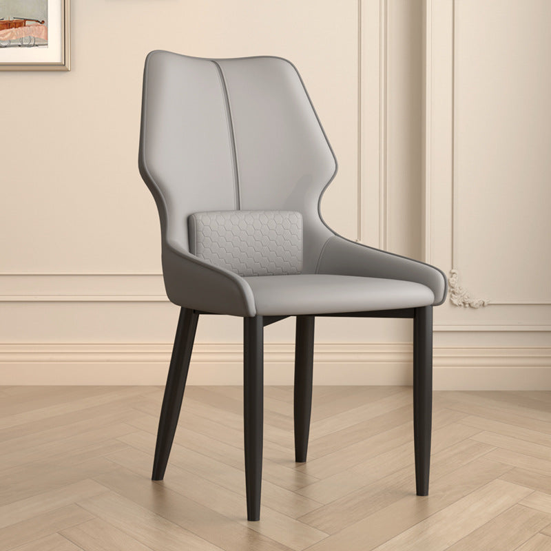 Modern Luxury Leather Stainless Steel Dining Chair Backrest For Dining Room