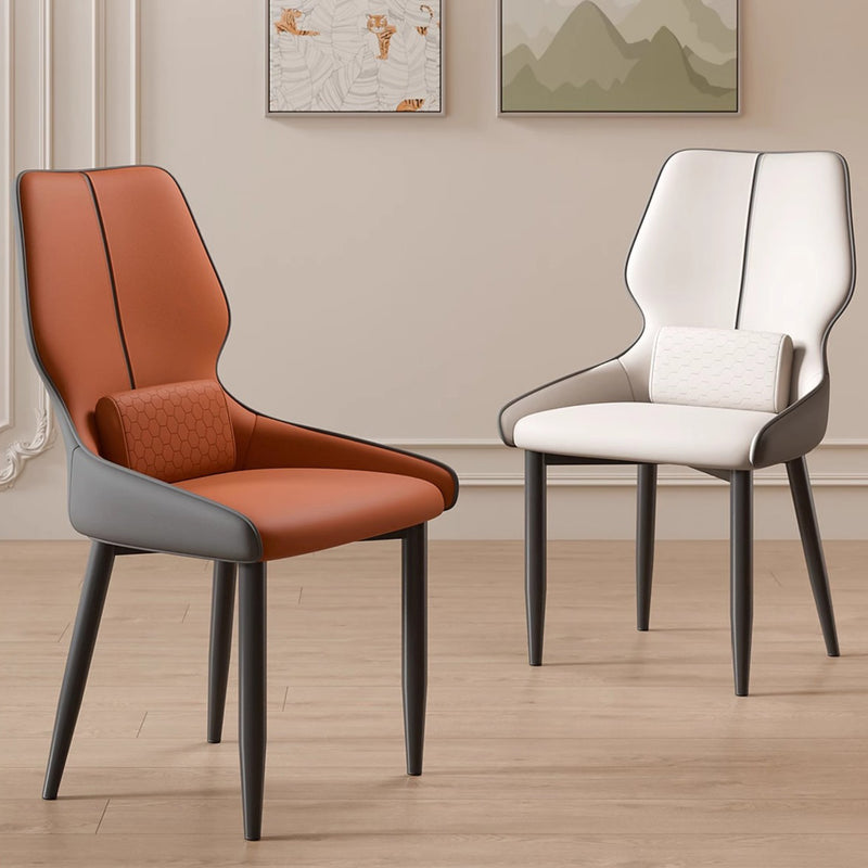 Modern Luxury Leather Stainless Steel Dining Chair Backrest For Dining Room
