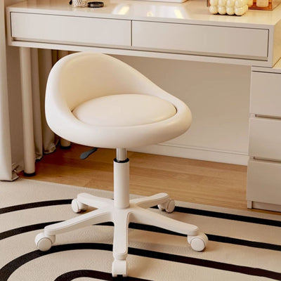 Modern Minimalist Round Upholstered Leather Hardware Vanity Stool Movable Liftable For Bedroom
