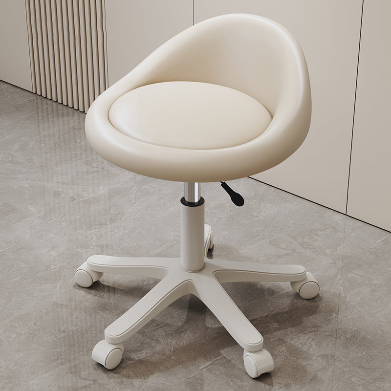 Modern Minimalist Round Upholstered Leather Hardware Vanity Stool Movable Liftable For Bedroom