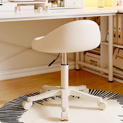 Modern Minimalist Round Upholstered Leather Hardware Vanity Stool Movable Liftable For Bedroom