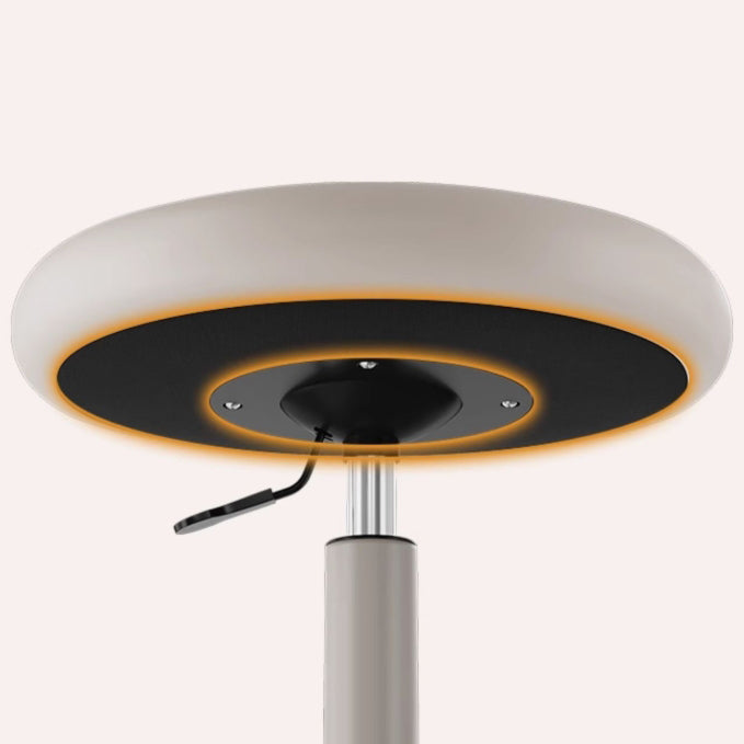 Modern Minimalist Round Upholstered Leather Hardware Vanity Stool Movable Liftable For Bedroom