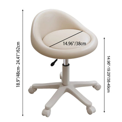 كرسي زينة مستدير مبطن بجلد الألياف الدقيقة مع أجهزة حديثة وبسيطة قابل للتحريك والرفع لغرفة النوم 