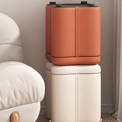 Contemporary Nordic Quad Flower Shape Tech Fabric Solid Wood Frame Vanity Stool For Bedroom
