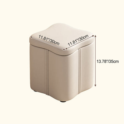 Contemporary Nordic Quad Flower Shape Tech Fabric Solid Wood Frame Vanity Stool For Bedroom