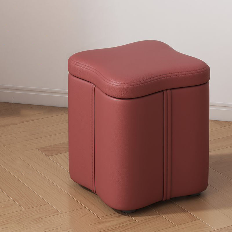 Contemporary Nordic Quad Flower Shape Tech Fabric Solid Wood Frame Vanity Stool For Bedroom