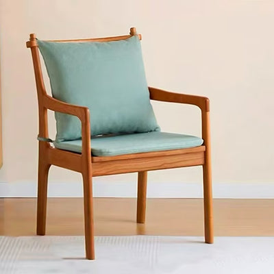 Contemporary Scandinavian Square Cherry Wood Solid Wood Polyester Cotton Linen Foam Sponge Dining Chair For Dining Room