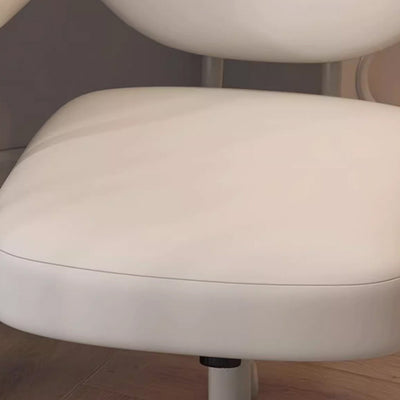 Modern Minimalist Round PU Leather Stainless Steel Iron Movable Height Adjustable Desk Chair For Home Office