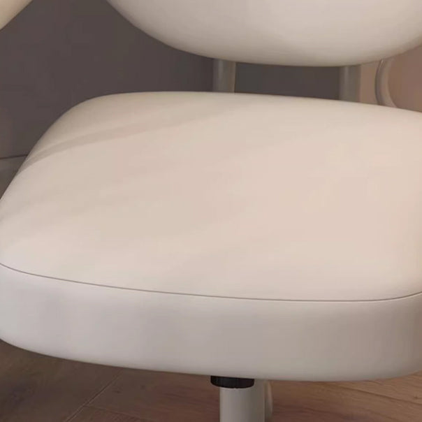 Modern Minimalist Round PU Leather Stainless Steel Iron Movable Height Adjustable Desk Chair For Home Office