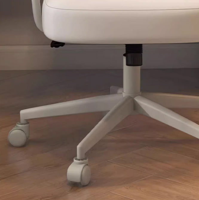 Modern Minimalist Round PU Leather Stainless Steel Iron Movable Height Adjustable Desk Chair For Home Office
