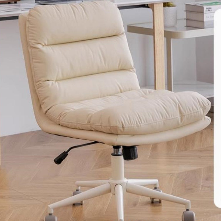 Moderner skandinavischer quadratischer Bürostuhl aus hochwertigem Kunstleder, Sperrholz und Stahl für das Homeoffice 