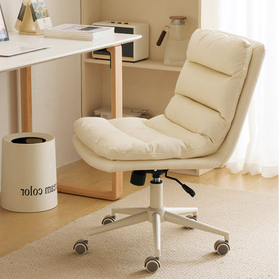 Contemporary Scandinavian Square Wear-Resistant Tech Leather Solid Wood Multi-Layer Panel Steel Office Chair For Home Office