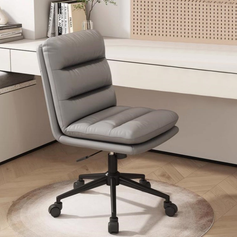 Contemporary Scandinavian Square Wear-Resistant Tech Leather Solid Wood Multi-Layer Panel Steel Office Chair For Home Office