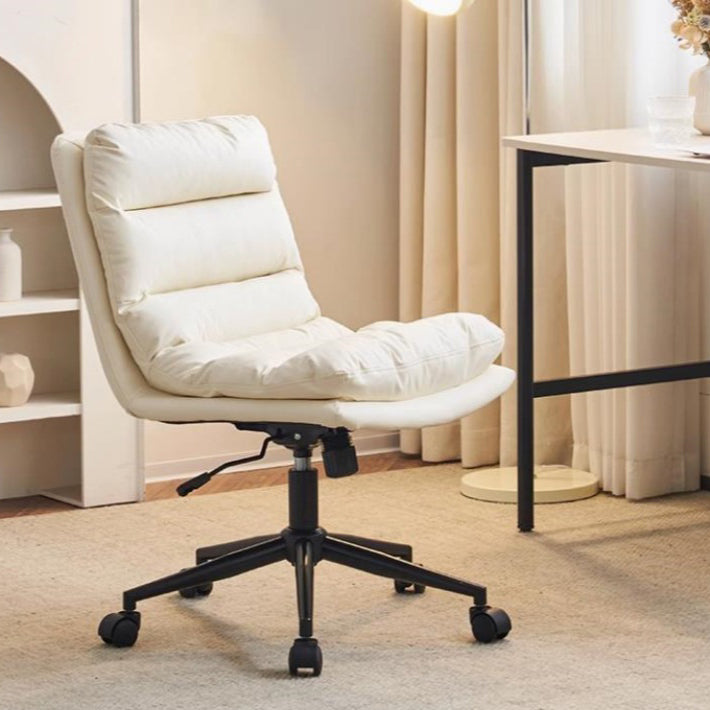 Moderner skandinavischer quadratischer Bürostuhl aus hochwertigem Kunstleder, Sperrholz und Stahl für das Homeoffice 
