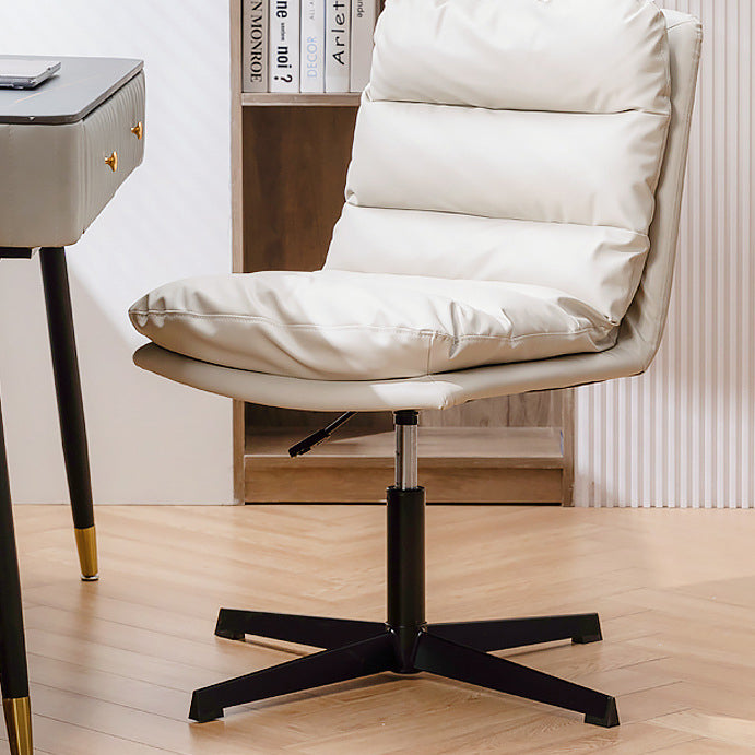 Moderner skandinavischer quadratischer Bürostuhl aus hochwertigem Kunstleder, Sperrholz und Stahl für das Homeoffice 