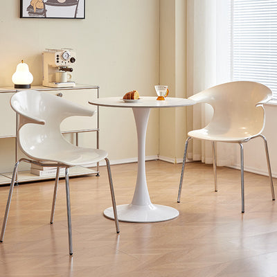 Contemporary Scandinavian Streamlined Steel ABS Backrest Dining Chair For Dining Room