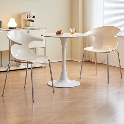 Contemporary Scandinavian Streamlined Steel ABS Backrest Dining Chair For Dining Room
