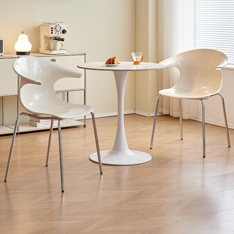 Contemporary Scandinavian Streamlined Steel ABS Backrest Dining Chair For Dining Room