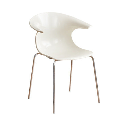 Contemporary Scandinavian Streamlined Steel ABS Backrest Dining Chair For Dining Room