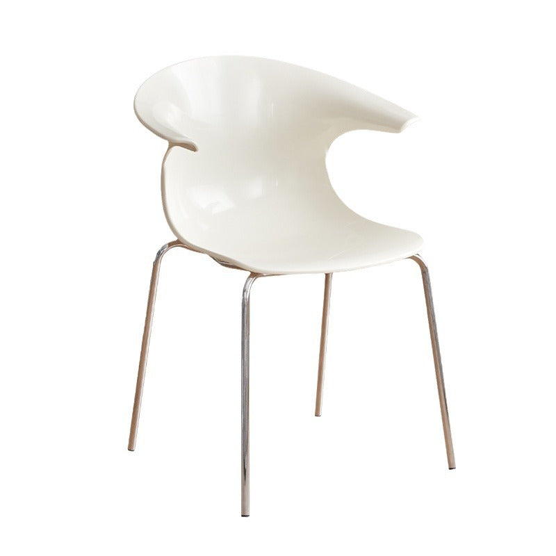 Contemporary Scandinavian Streamlined Steel ABS Backrest Dining Chair For Dining Room