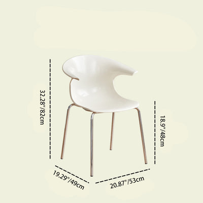 Contemporary Scandinavian Streamlined Steel ABS Backrest Dining Chair For Dining Room