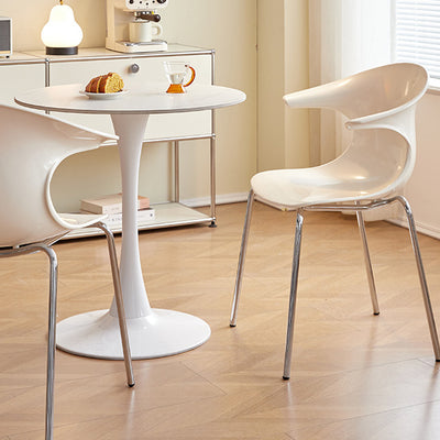 Contemporary Scandinavian Streamlined Steel ABS Backrest Dining Chair For Dining Room