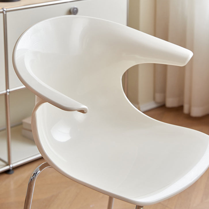 Contemporary Scandinavian Streamlined Steel ABS Backrest Dining Chair For Dining Room