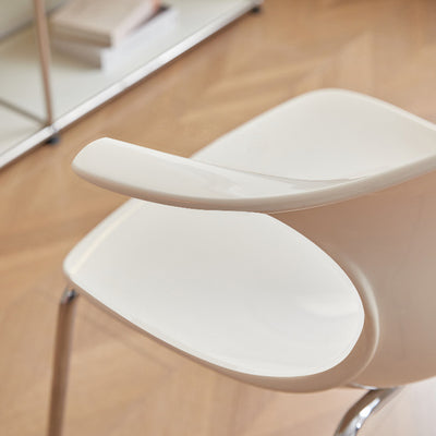 Contemporary Scandinavian Streamlined Steel ABS Backrest Dining Chair For Dining Room