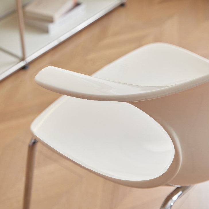 Contemporary Scandinavian Streamlined Steel ABS Backrest Dining Chair For Dining Room