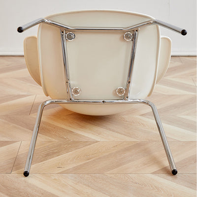 Contemporary Scandinavian Streamlined Steel ABS Backrest Dining Chair For Dining Room