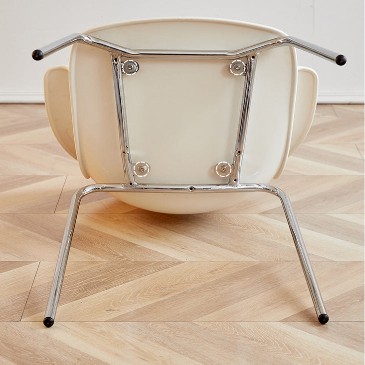 Contemporary Scandinavian Streamlined Steel ABS Backrest Dining Chair For Dining Room