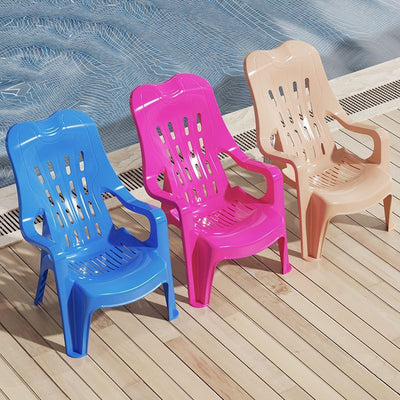Modern Minimalist Streamlined Polypropylene Backrest Chair For Outdoor Patio