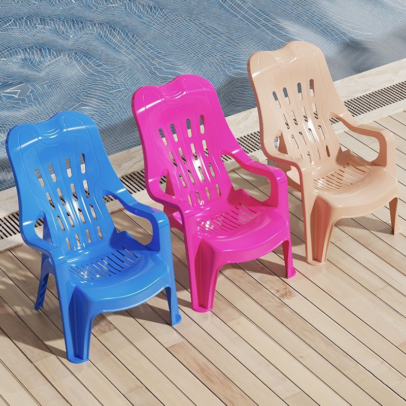 Modern Minimalist Streamlined Polypropylene Backrest Chair For Outdoor Patio