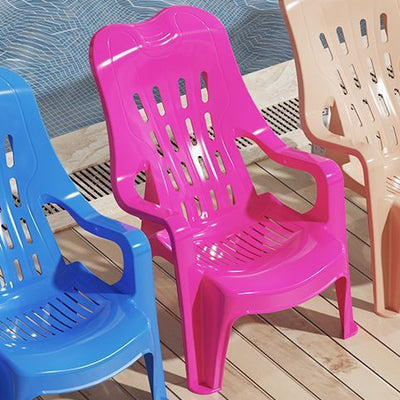 Modern Minimalist Streamlined Polypropylene Backrest Chair For Outdoor Patio